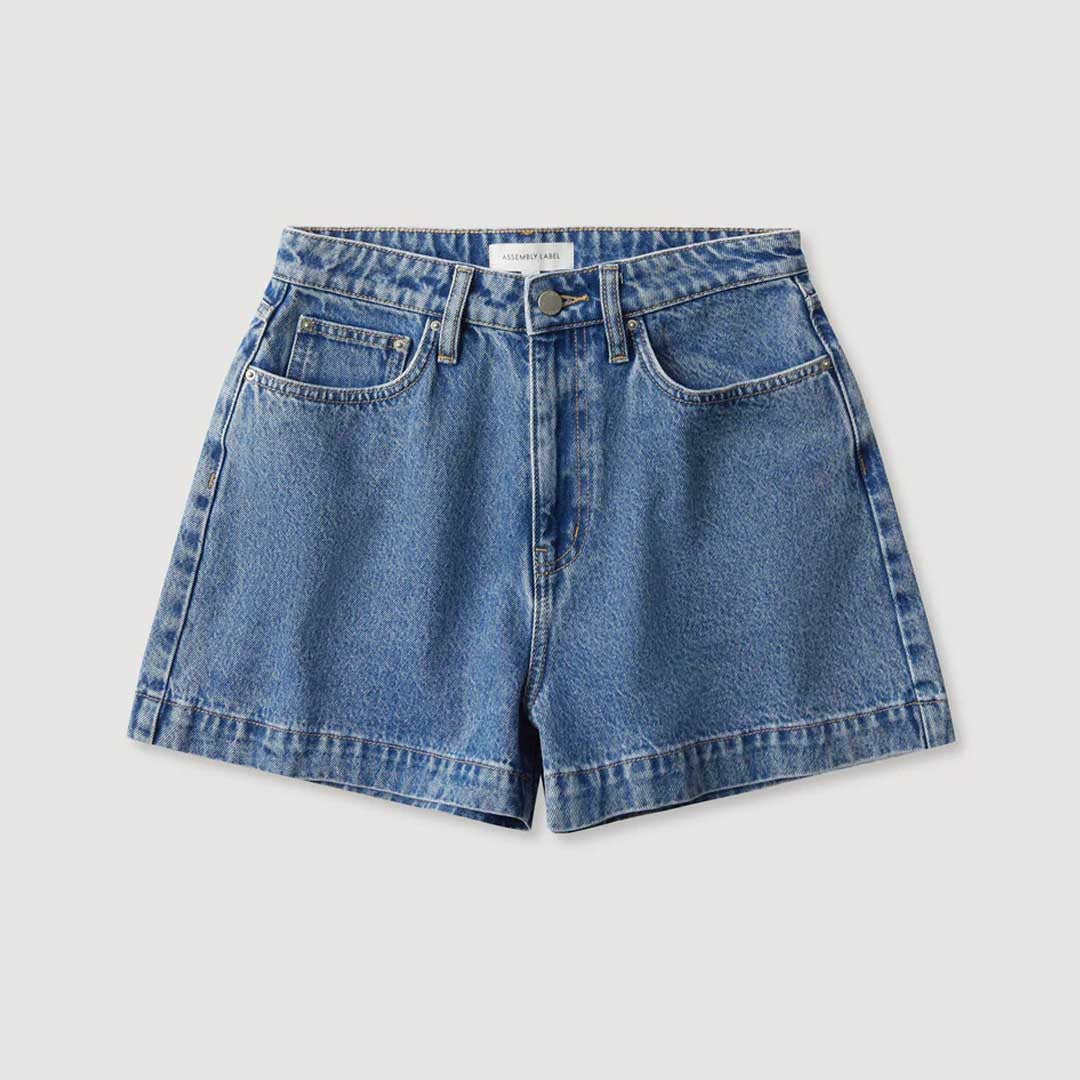 Boxy Denim Short | Dark Stone