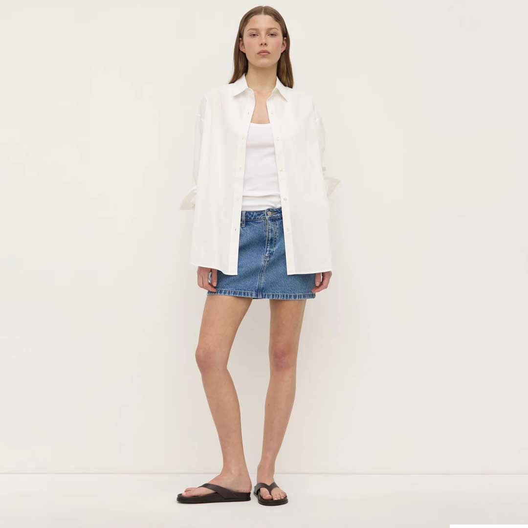 Callista Denim Mini Skirt | Dark Stone