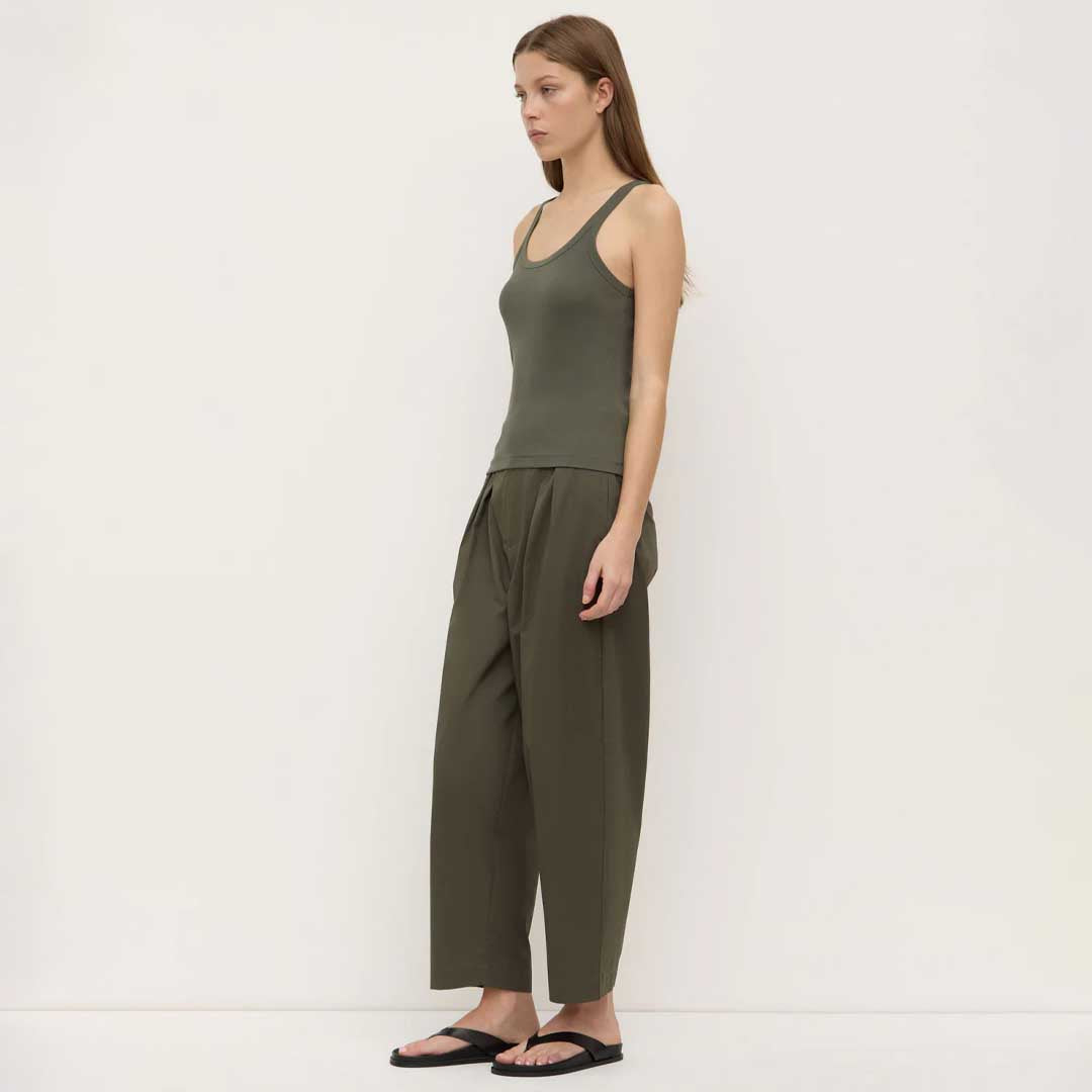 Charlie Rib Tank | Moss