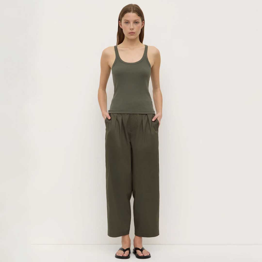 Charlie Rib Tank | Moss