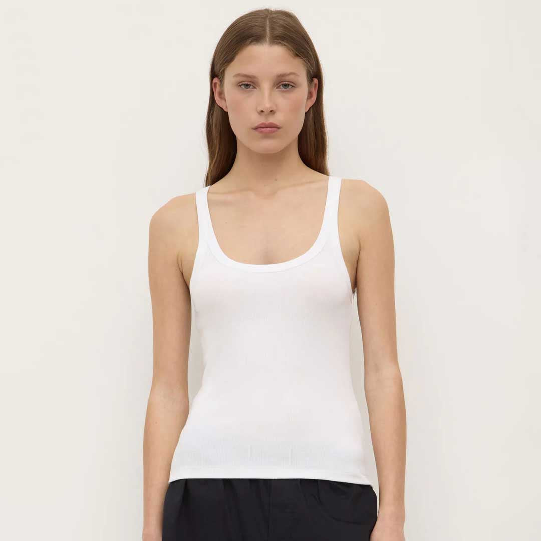 Charlie Rib Tank | White