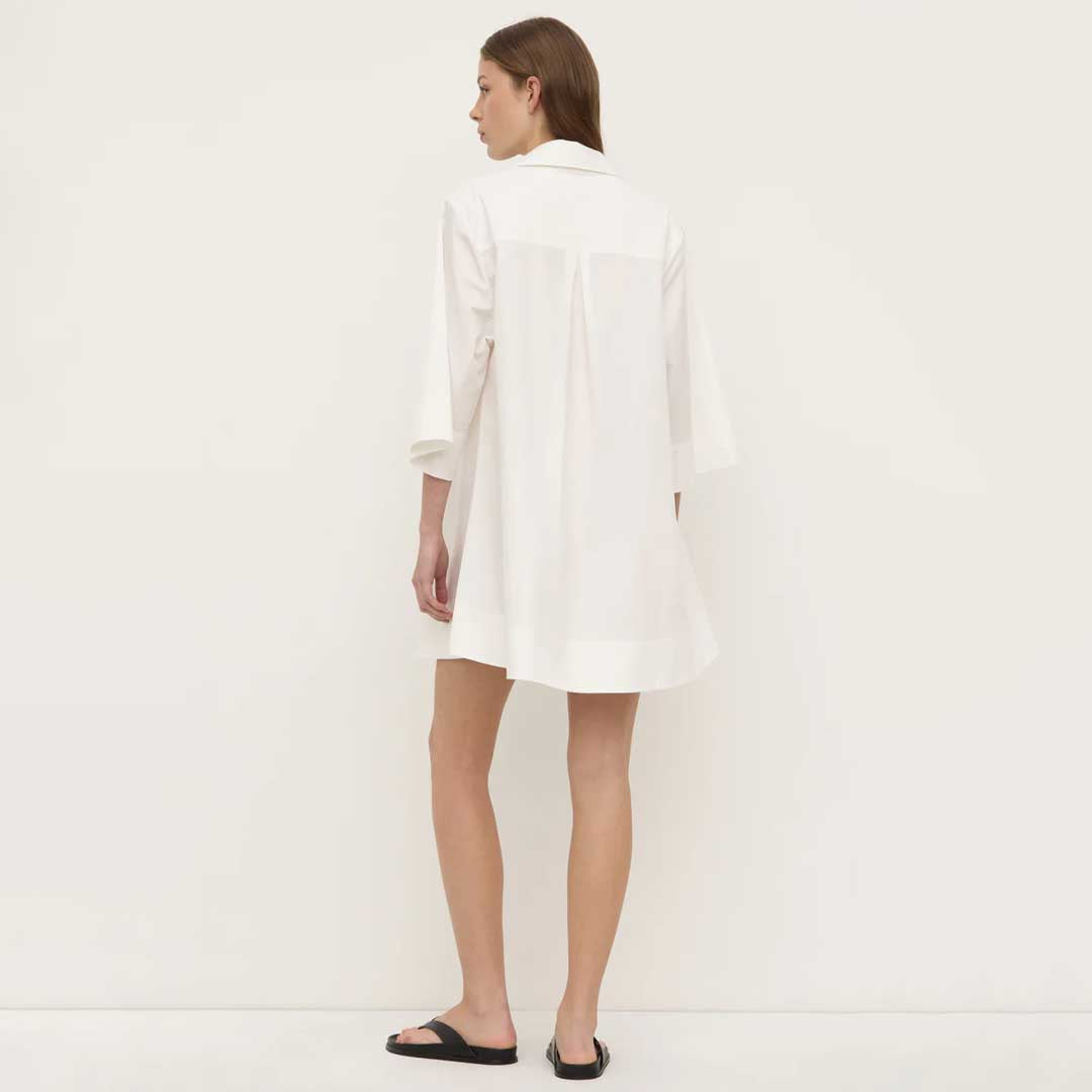 Claire Mini Shirt Dress | White