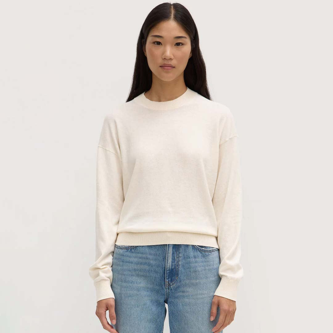 Cotton Cashmere Sweater | Cream