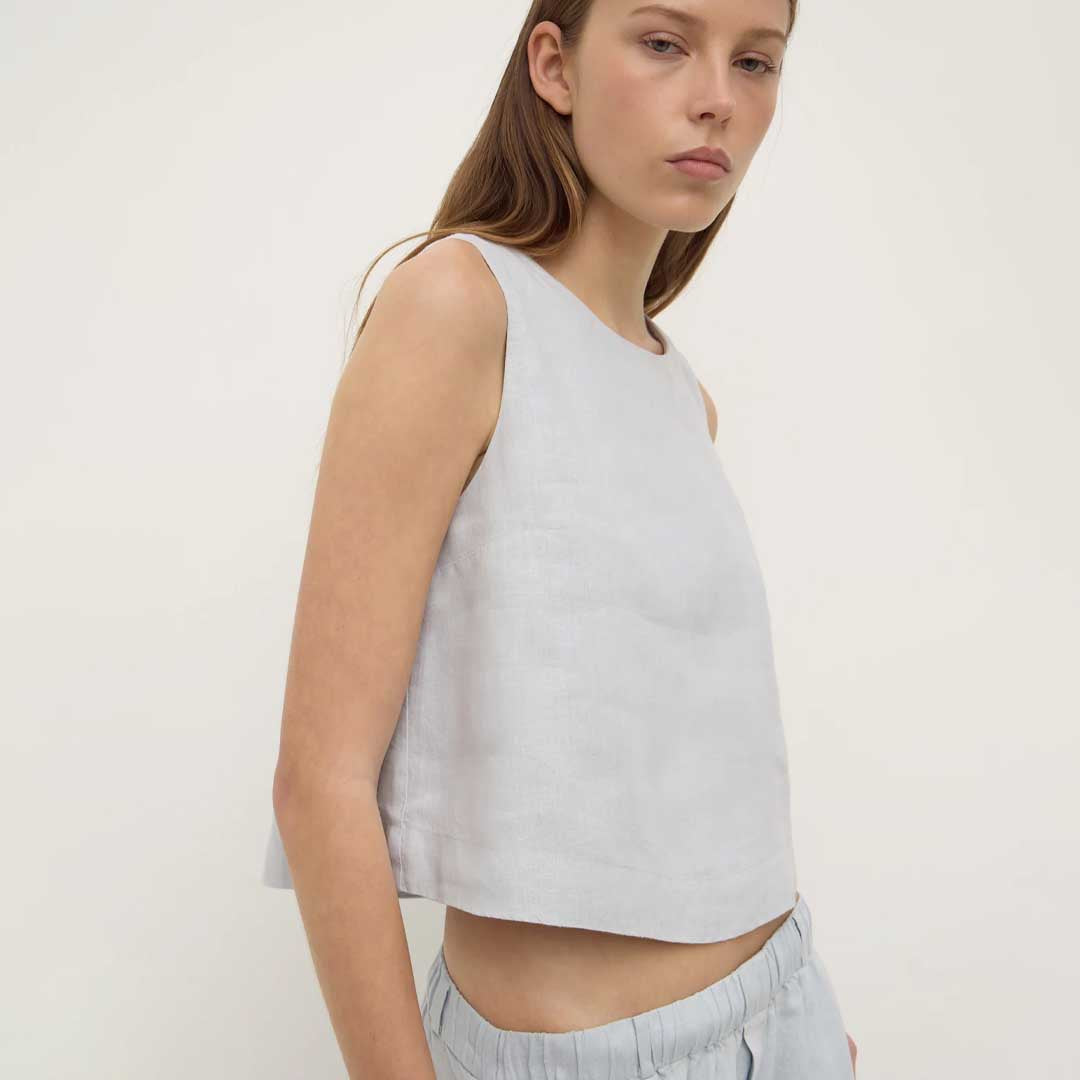 Estelle Linen Top | Cloud