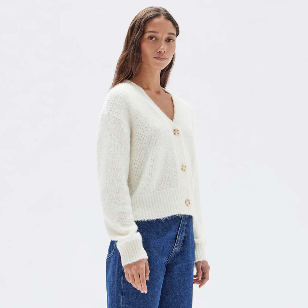 EVI WOOL KNIT CARDIGAN | CREAM