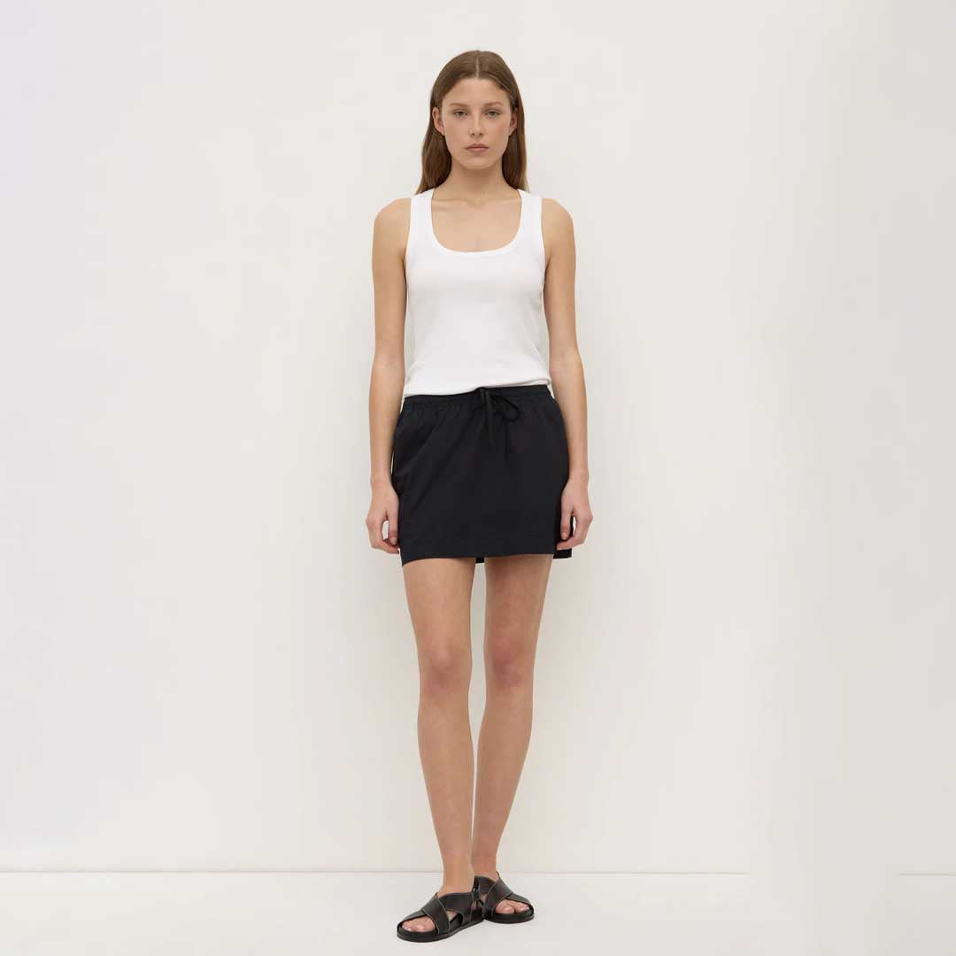 Kalla Poplin Mini Skirt | Black