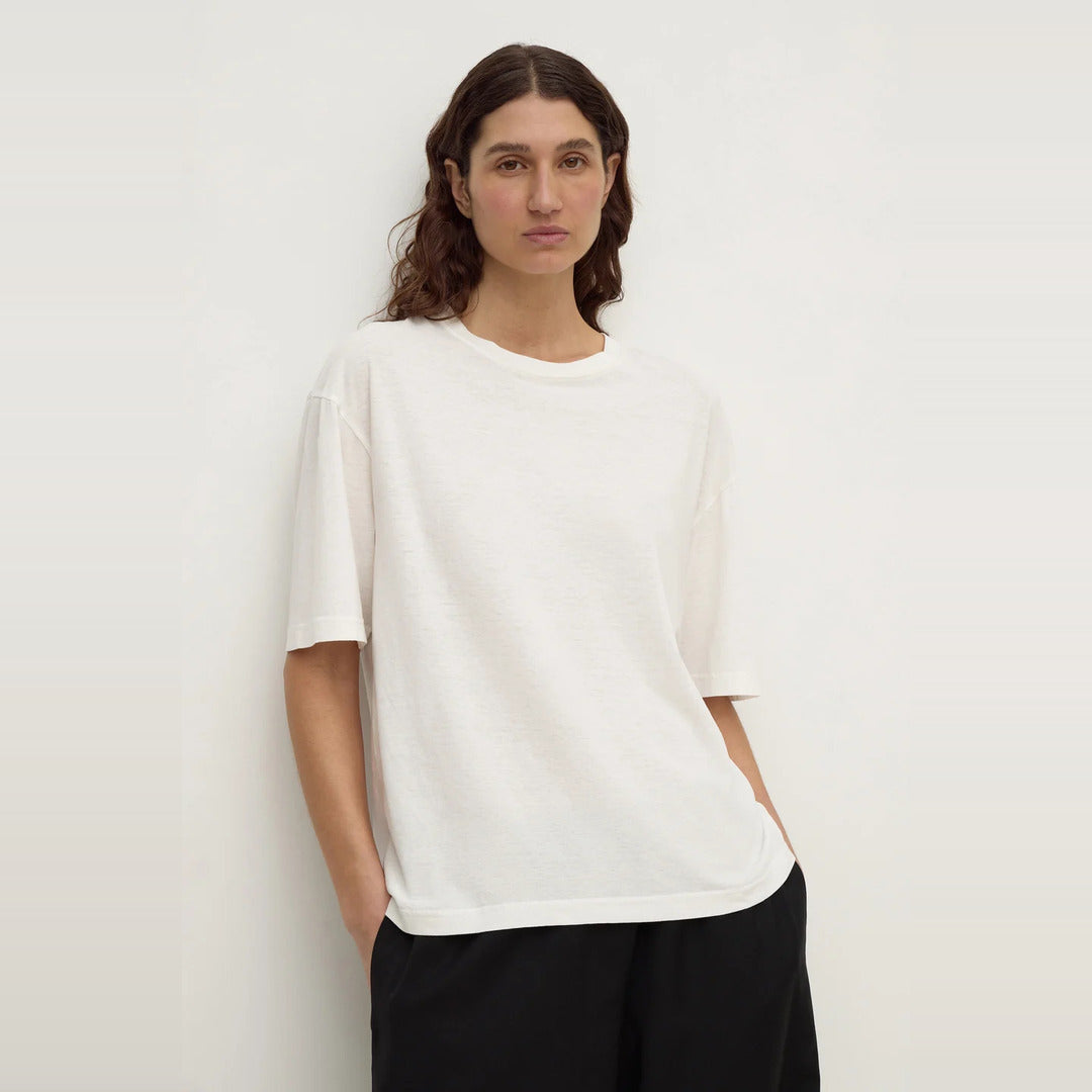 Kira Cotton Hemp Tee | Antique White