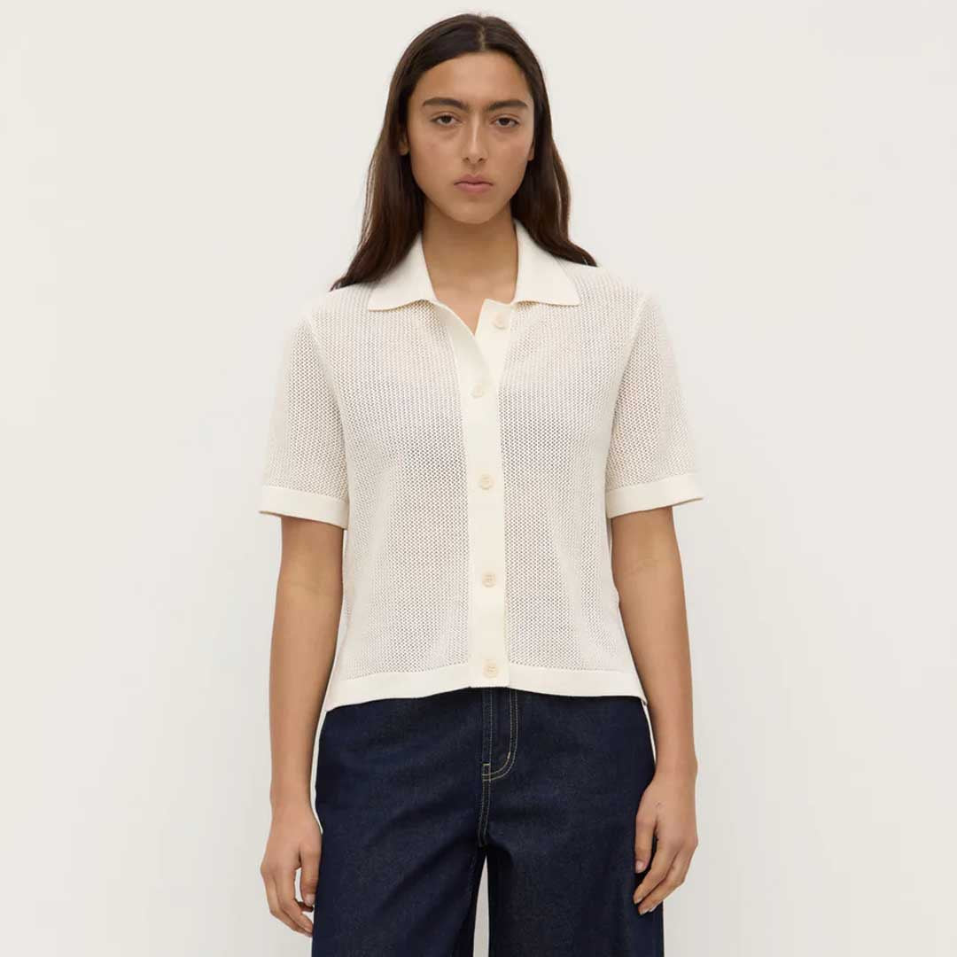 Kismet Knit Short Sleeve Shirt | White