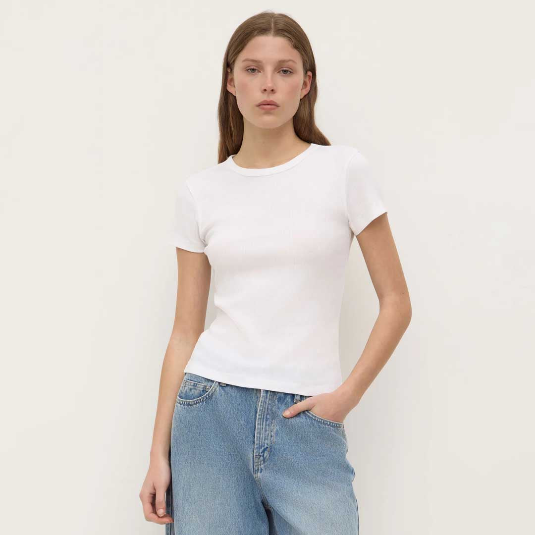 Linley Rib Tee | White