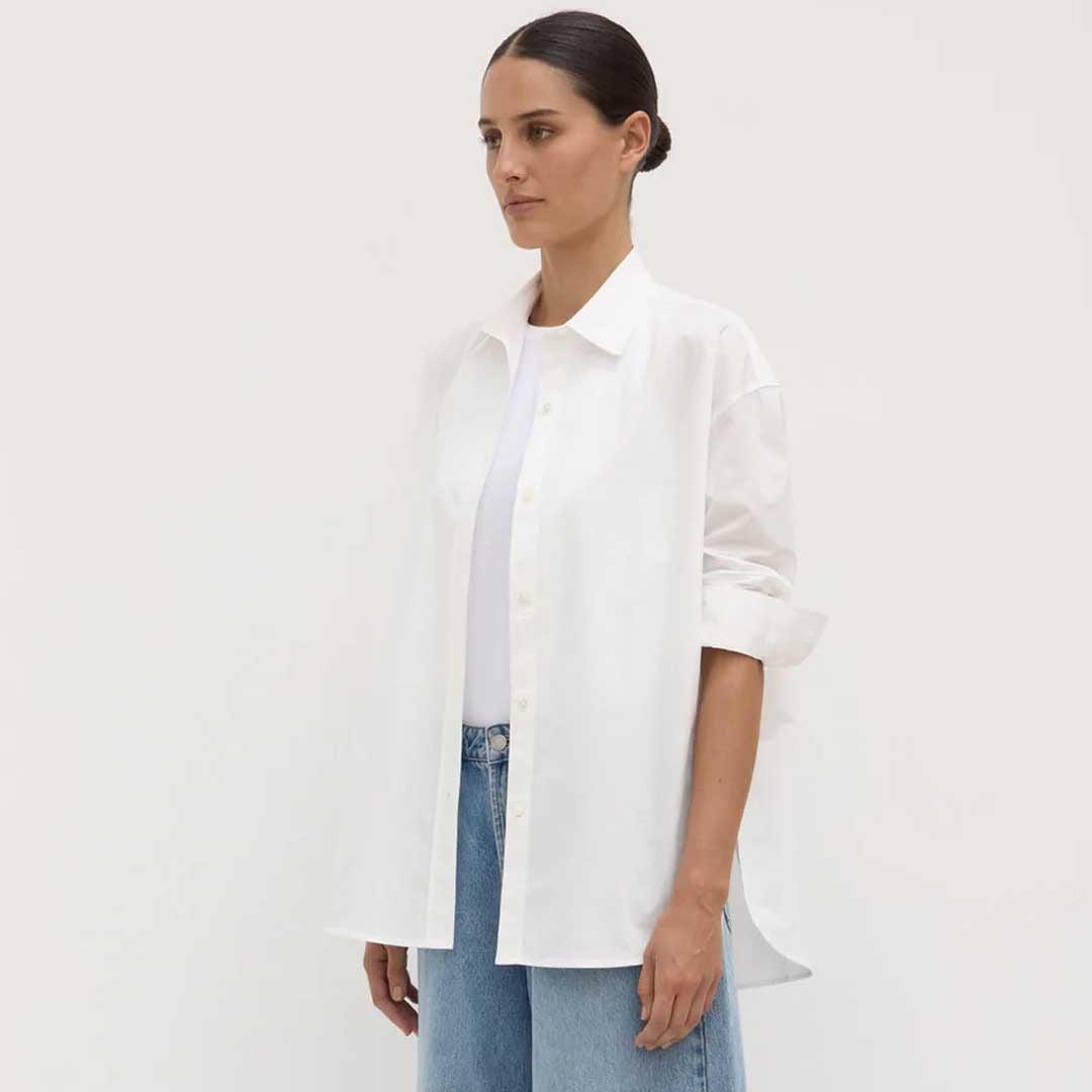 Marigold Poplin Shirt | White
