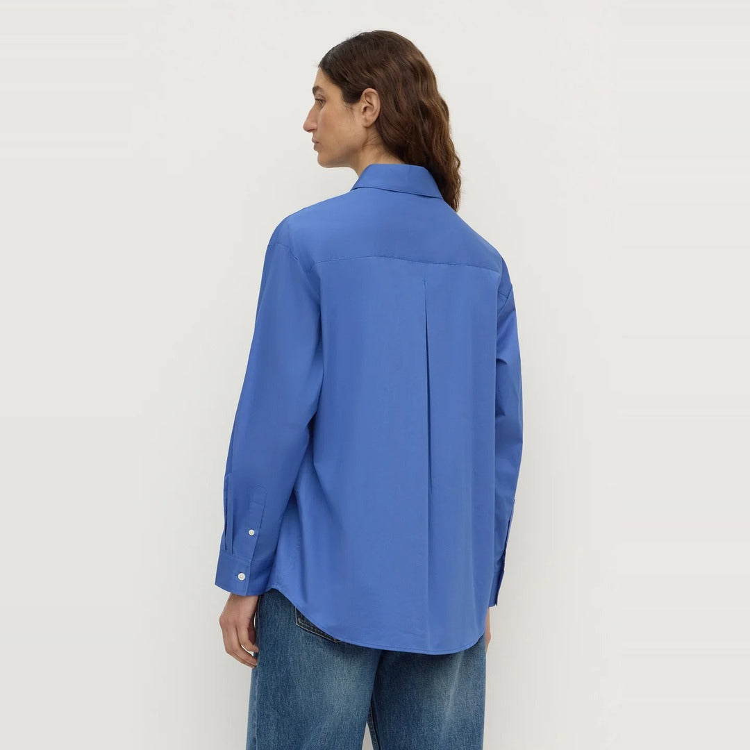 Micha Poplin Long Sleeve Shirt | New Blue