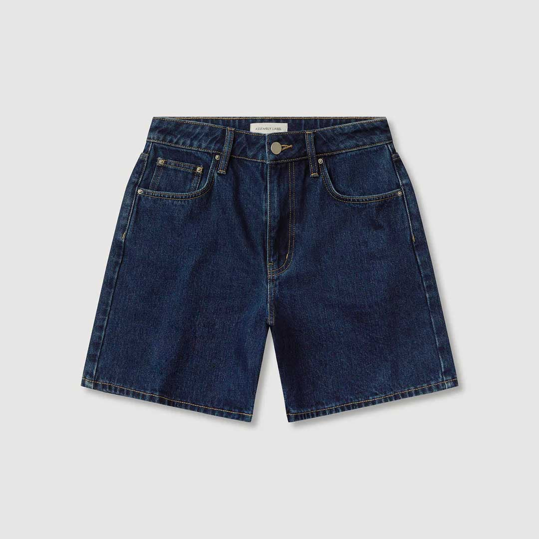 Mid Rise Vintage Denim Short | Dark Stone