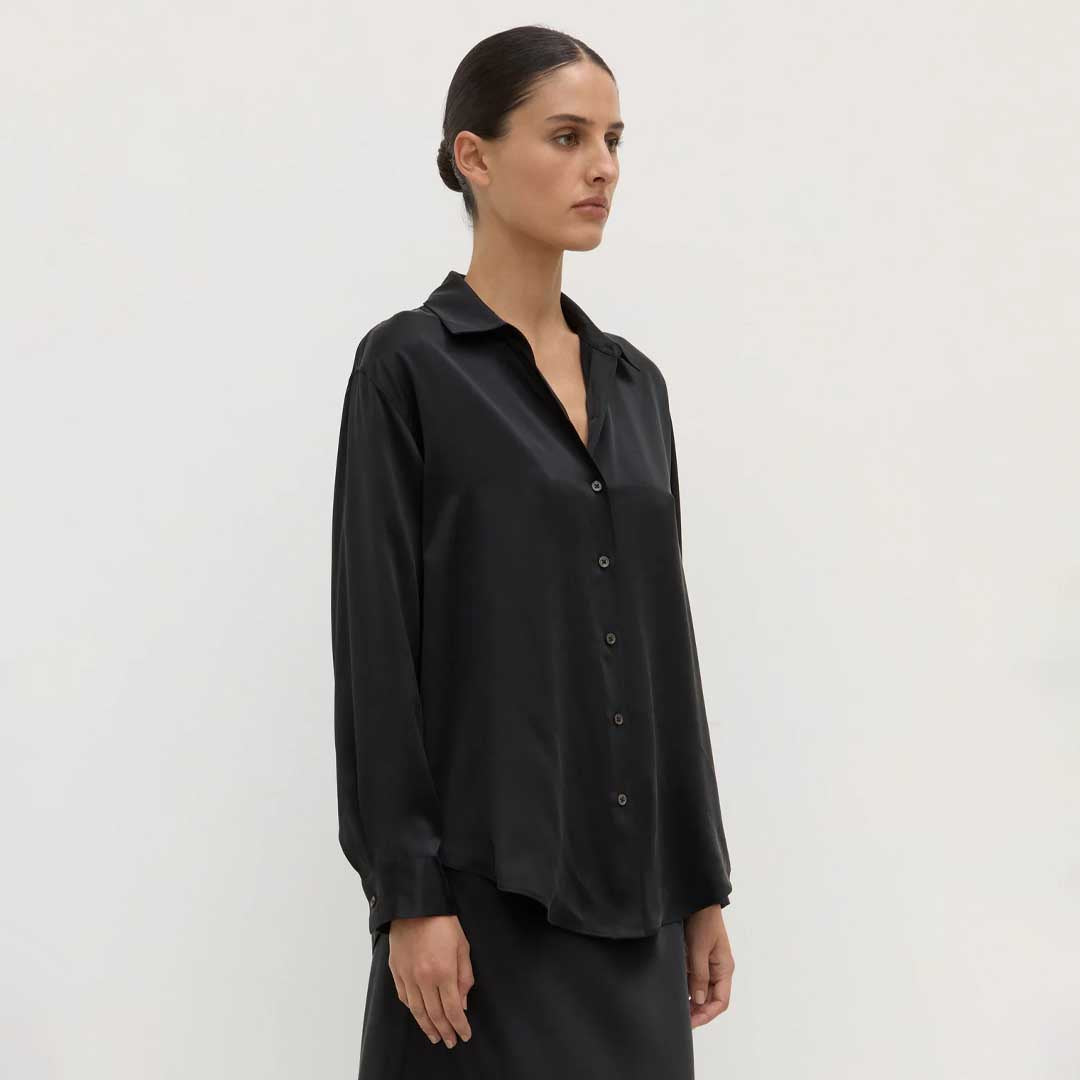 Pippa Silk Shirt | Black