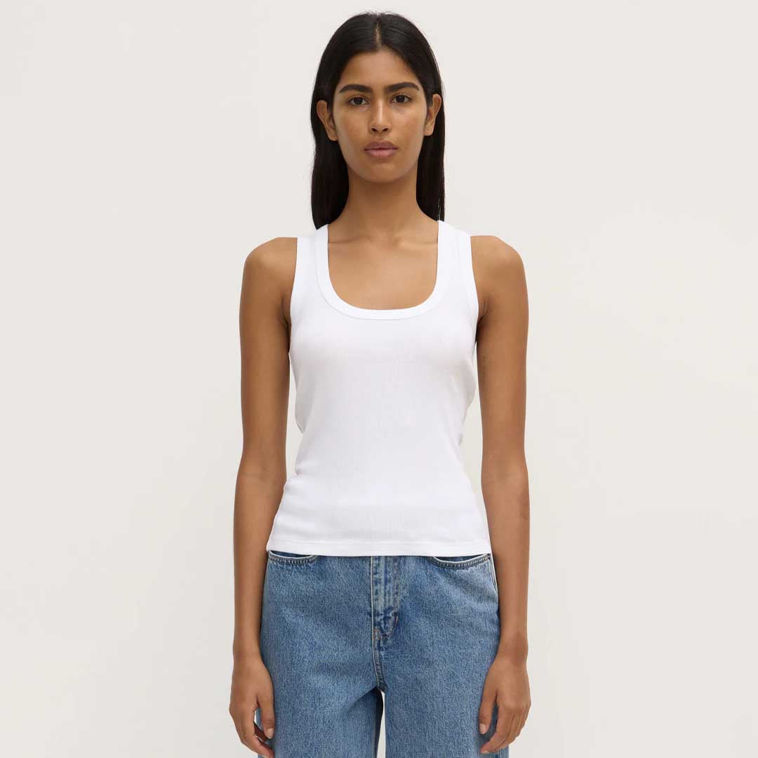 Robyn Scoop Neck Tank | White