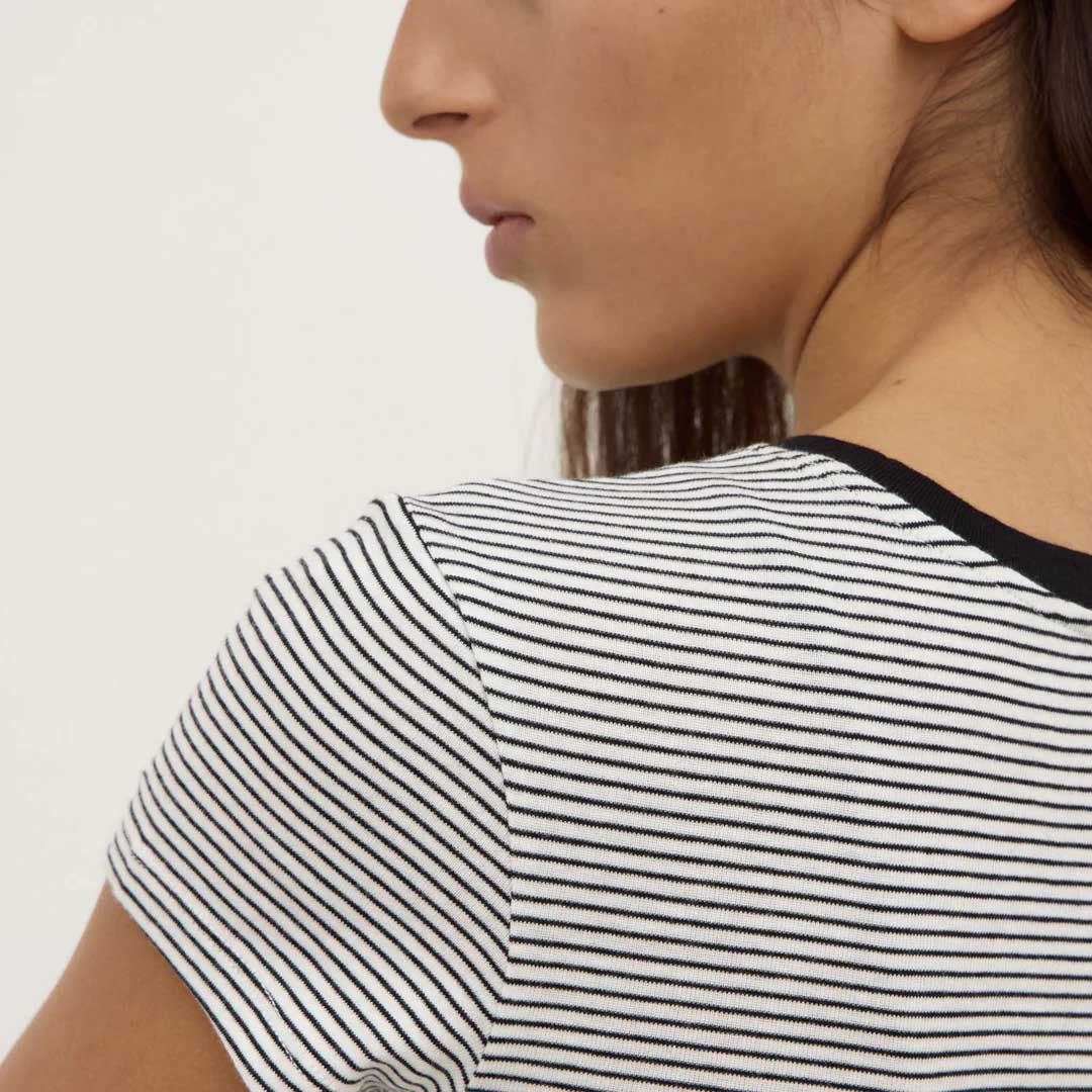 Thelma Stripe Tee | Black White