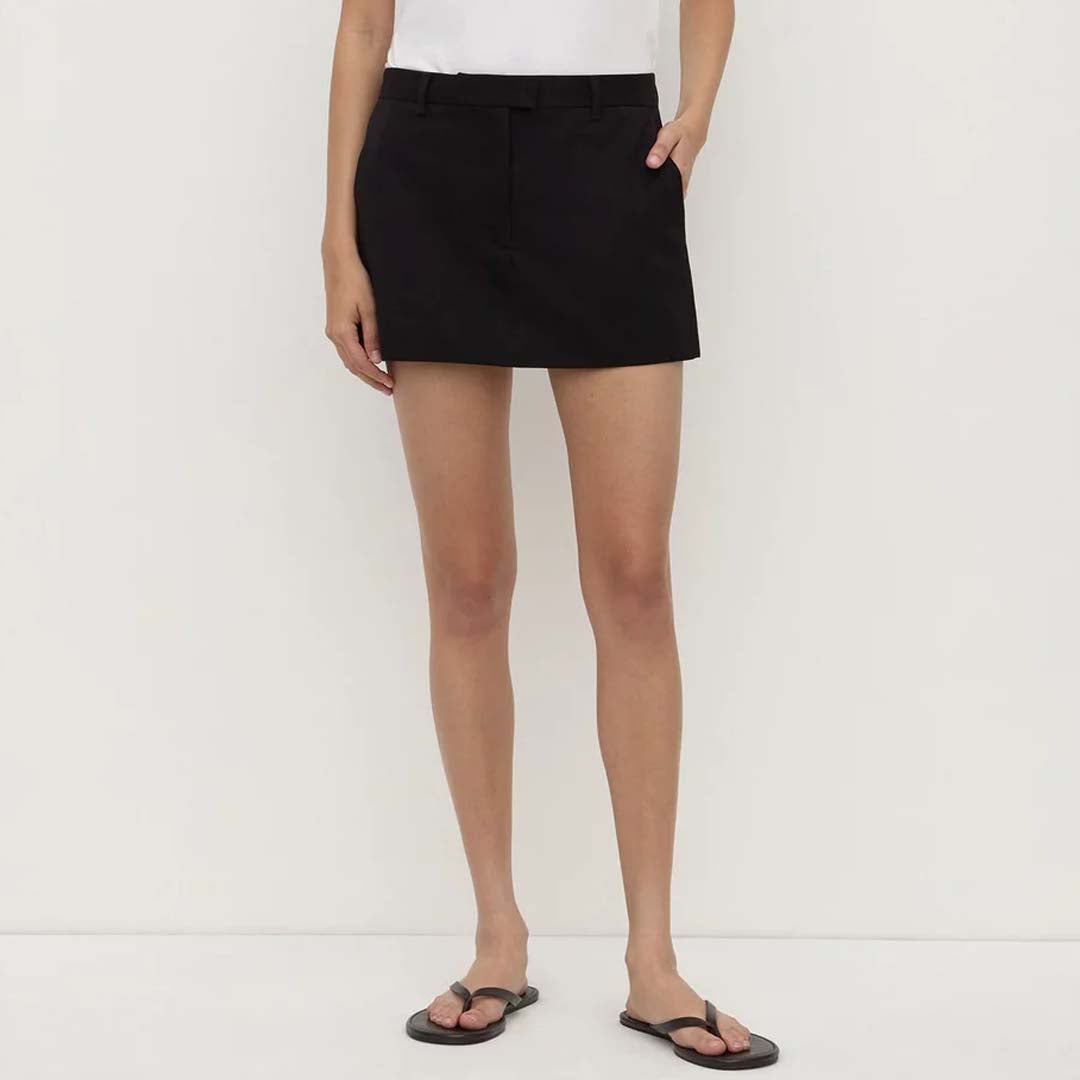 Anika Wool Mini Skirt | Black