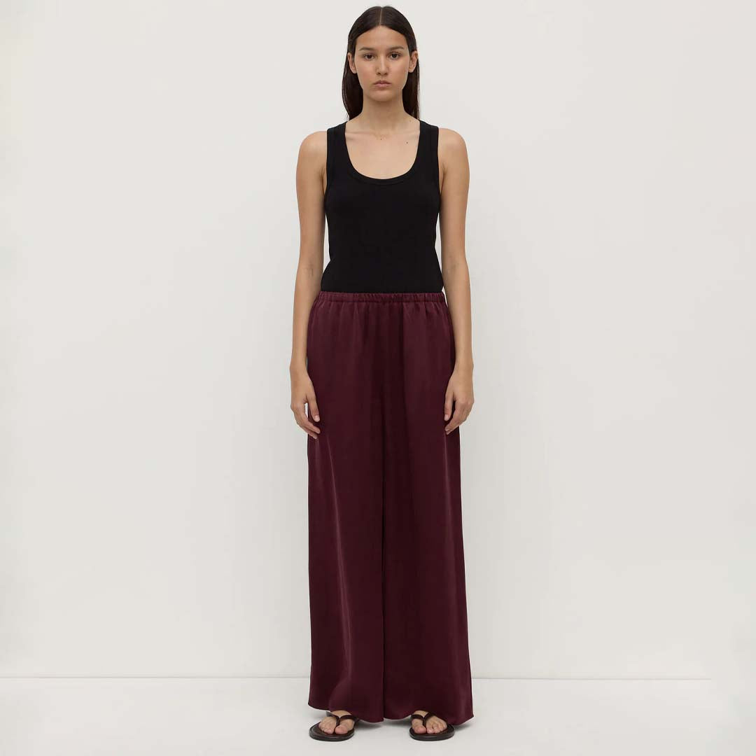 Pippa Silk Pant | Merlot