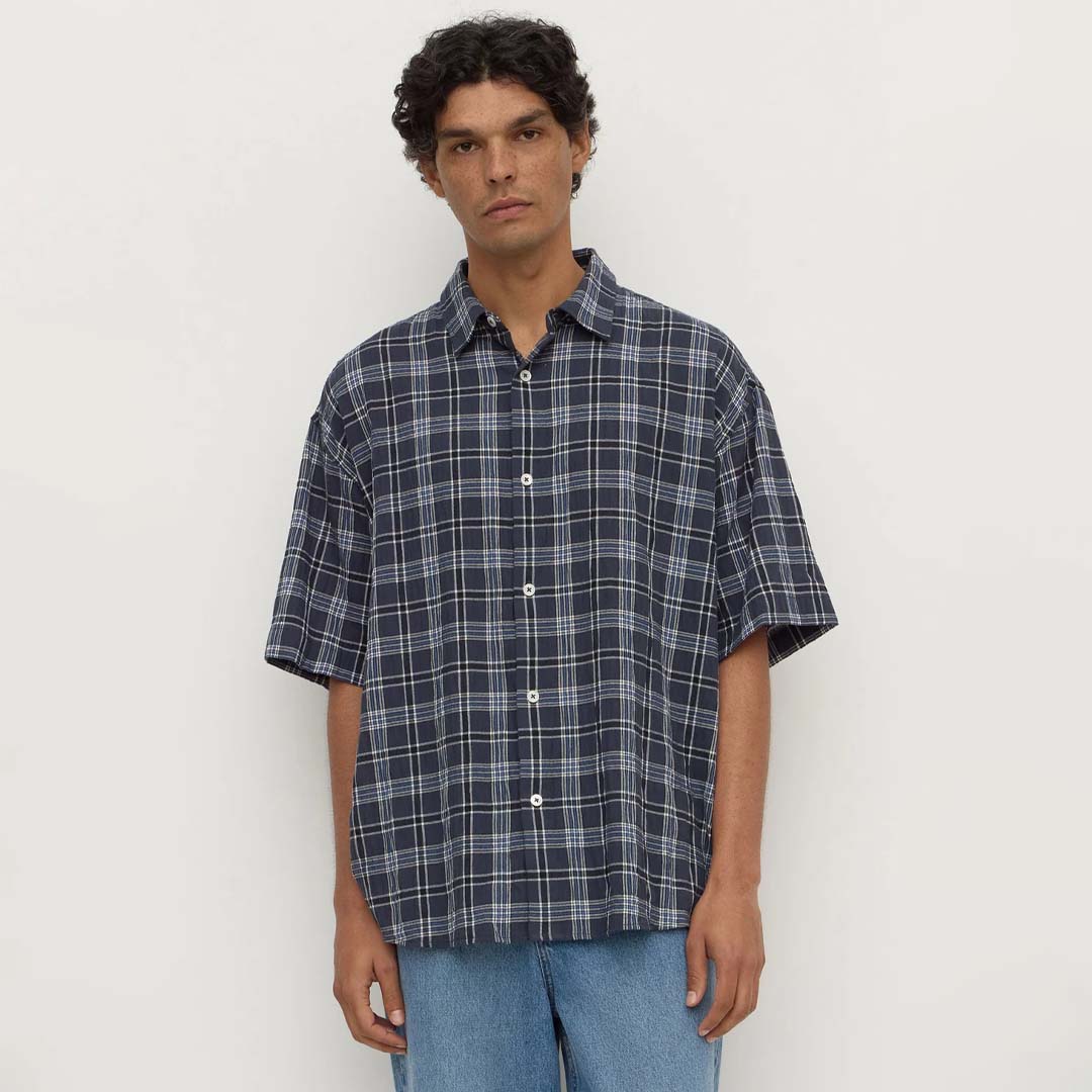 Tane Check Shirt | True Navy