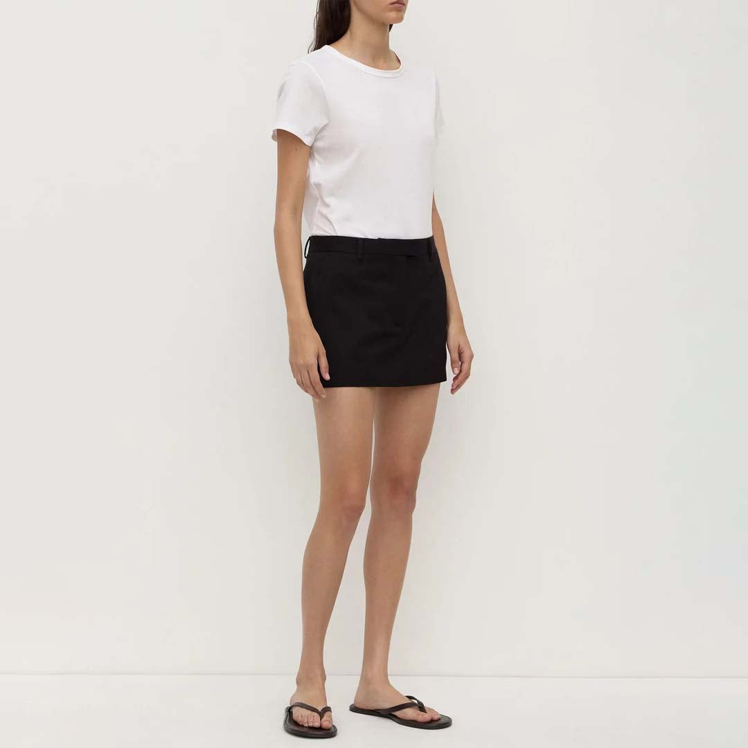 Anika Wool Mini Skirt | Black
