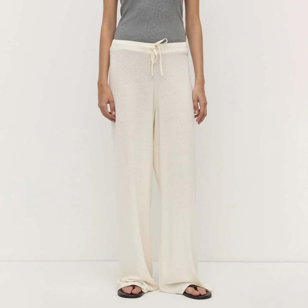 Cotton Cashmere Lounge Pant | Cream