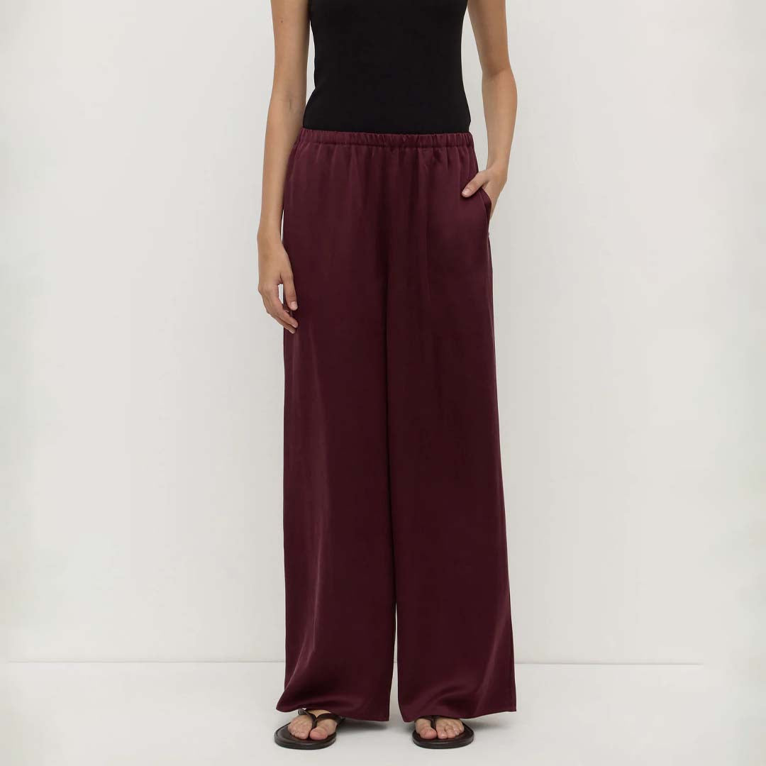 Pippa Silk Pant | Merlot