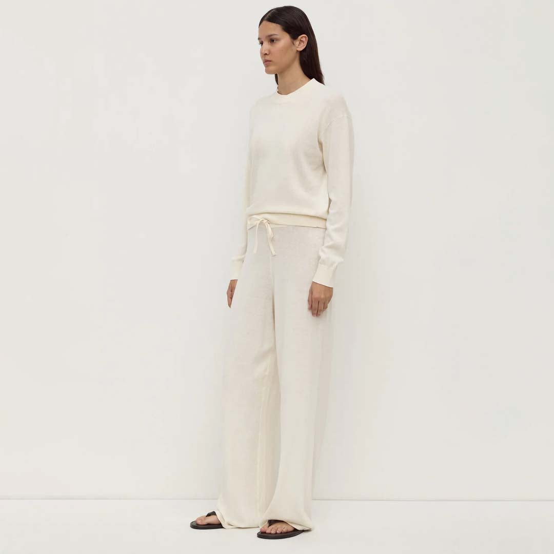 Cotton Cashmere Lounge Pant | Cream