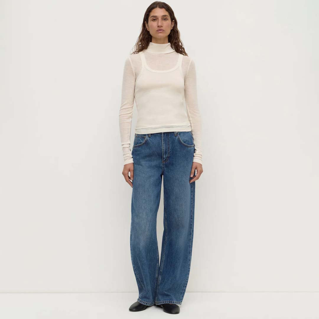 Nora Merino Wool Layered Turtleneck | Snow