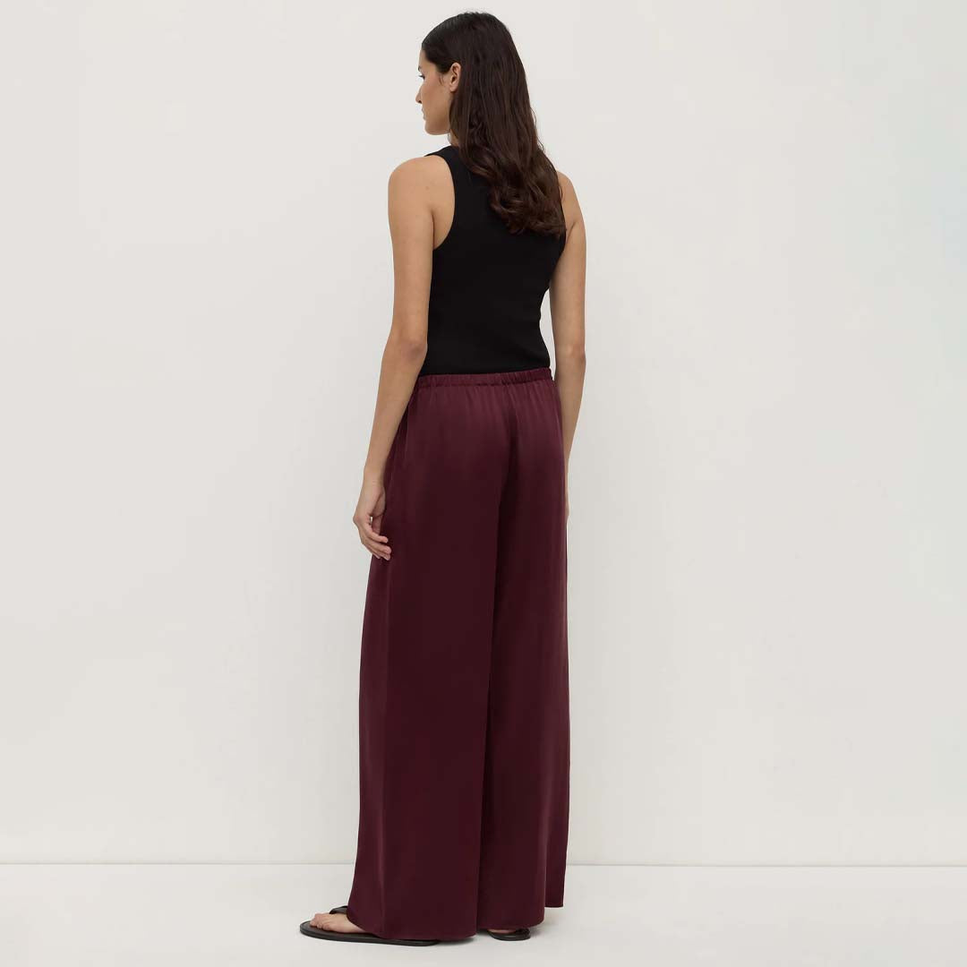 Pippa Silk Pant | Merlot