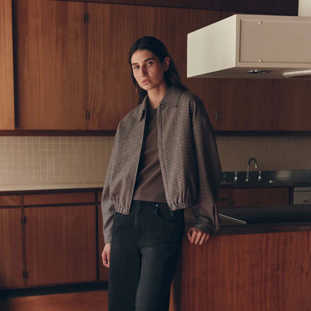 Solana Wool Jacket | Brown Black Check
