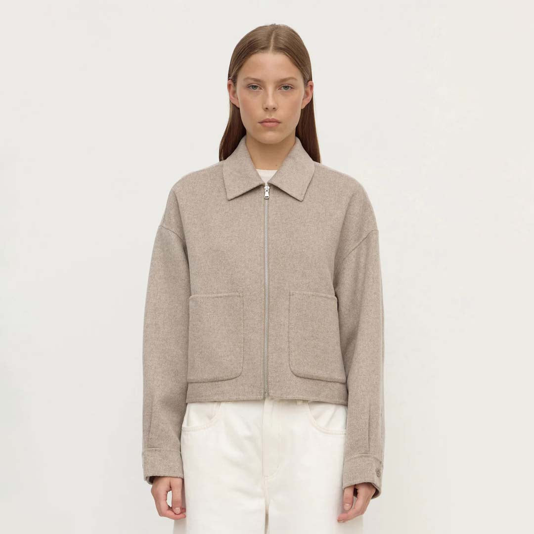 Dallas Wool Jacket | Pebble