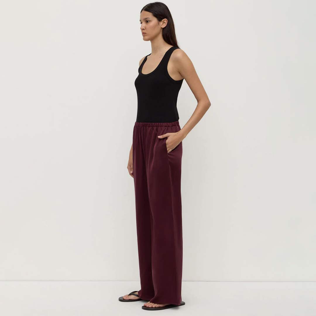 Pippa Silk Pant | Merlot