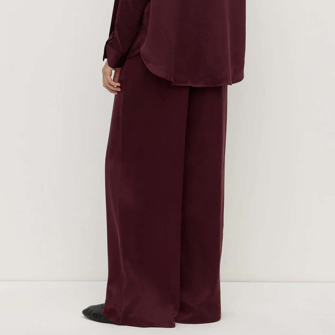 Pippa Silk Pant | Merlot