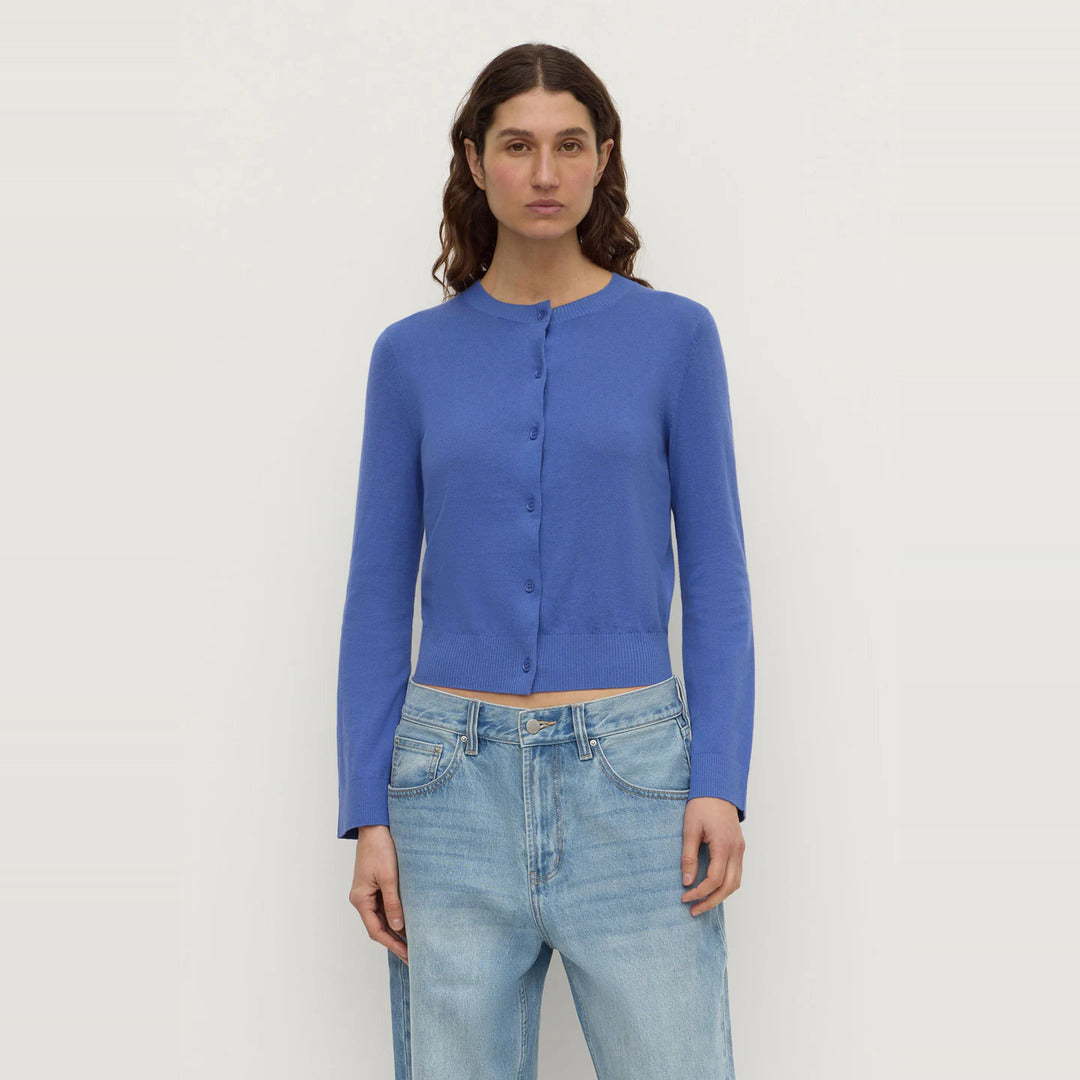 Orina Cotton Cashmere Cardigan | New Blue