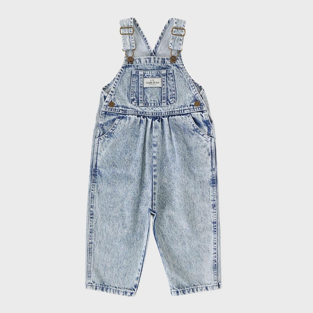 Austin Vintage Washed Denim Overalls | Light Denim