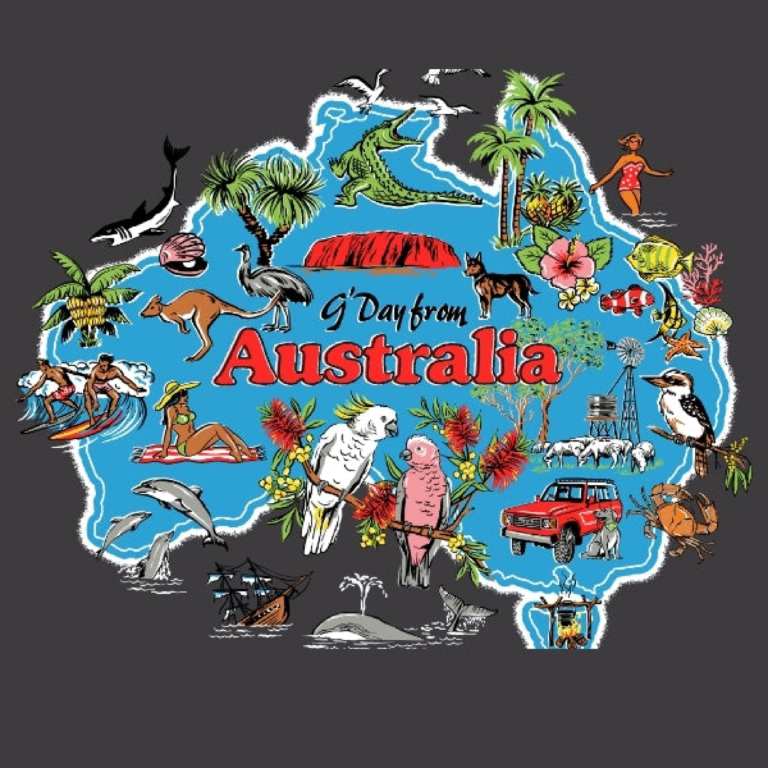 Australia Reginald Tee graphic artwork detail