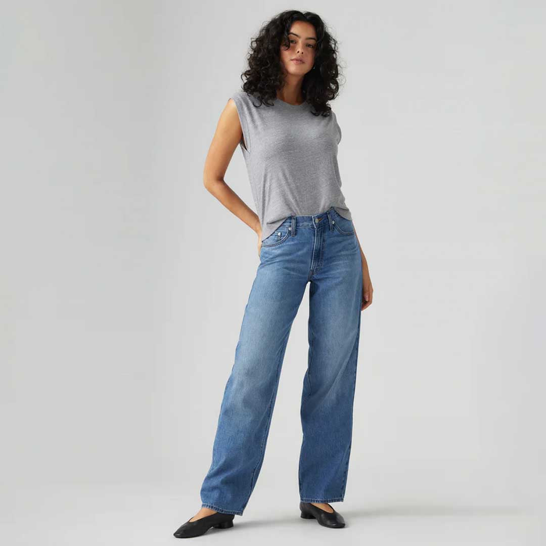 Baggy Dad Jeans | Heavy Check Blue