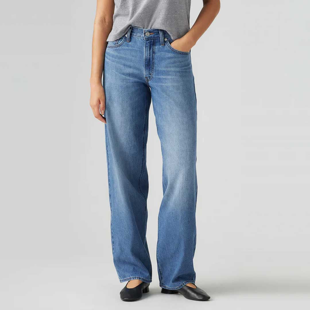 Baggy Dad Jeans | Heavy Check Blue
