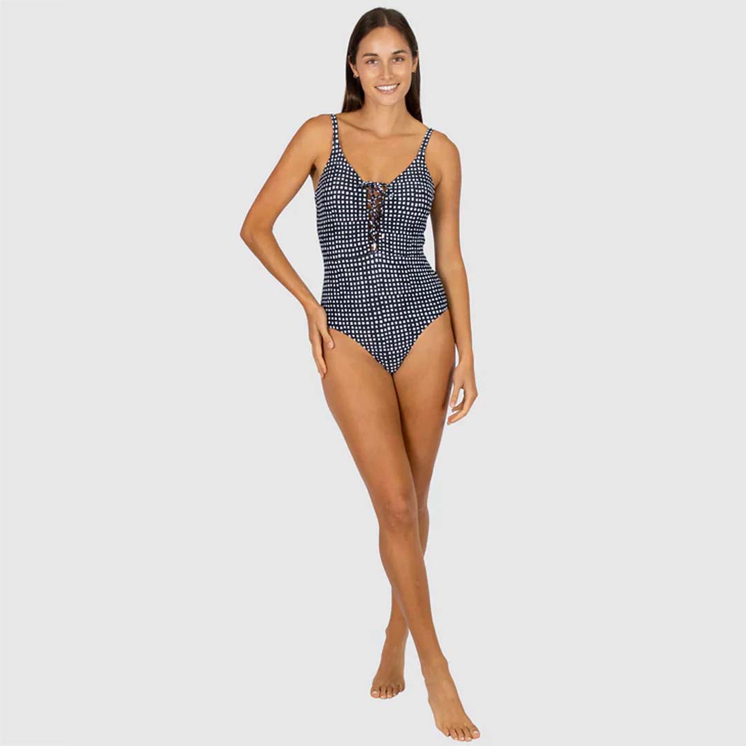Picnic Point Lace up One Piece | Black