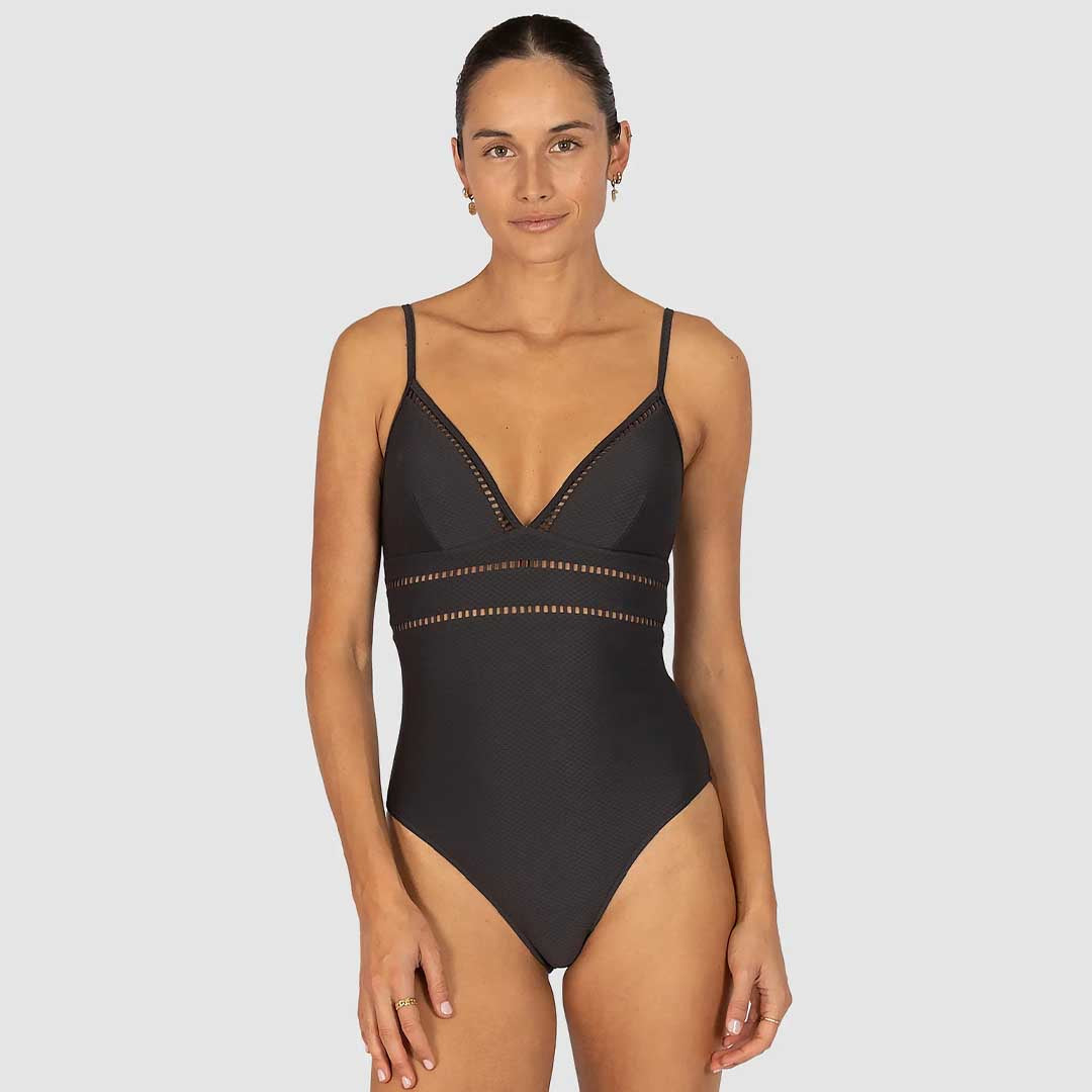 Rococco V Neck One Piece Swimsuit | Cacao