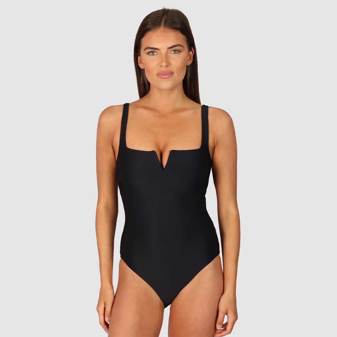 Rococco V Neck One Piece Swimsuit | Cacao