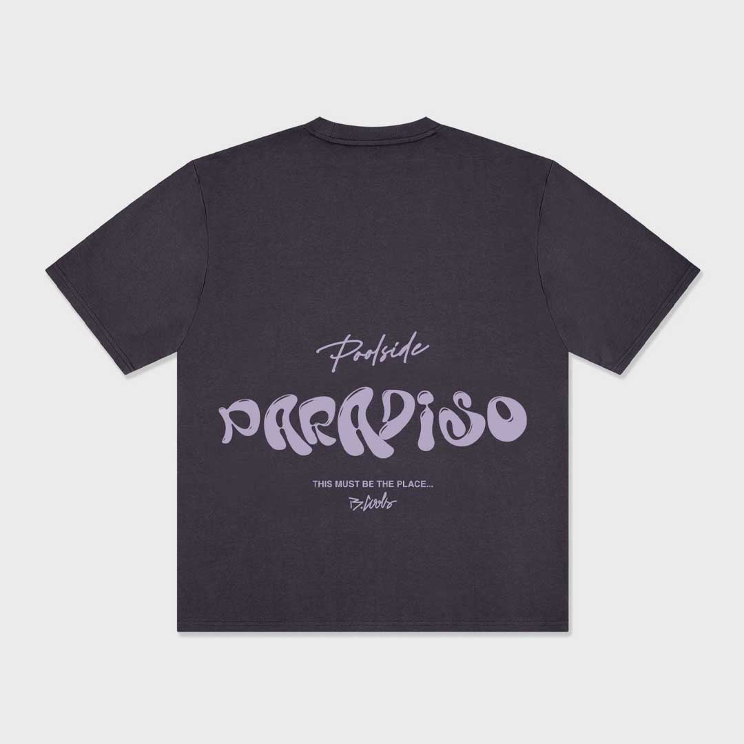 Poolside Paradiso Tee | Washed Balck