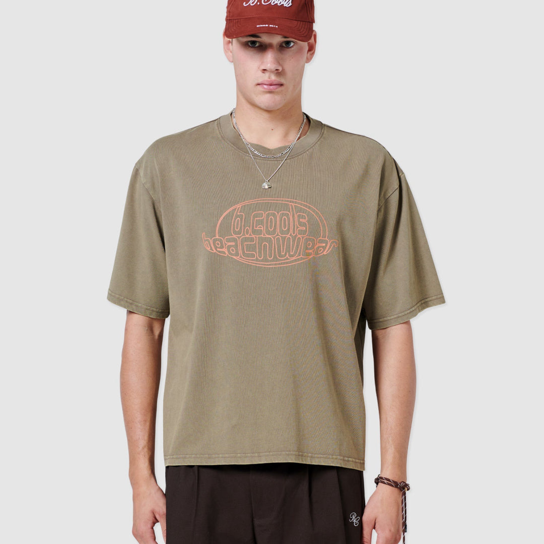 B.Cools BB T-shirt in pewter, worn front