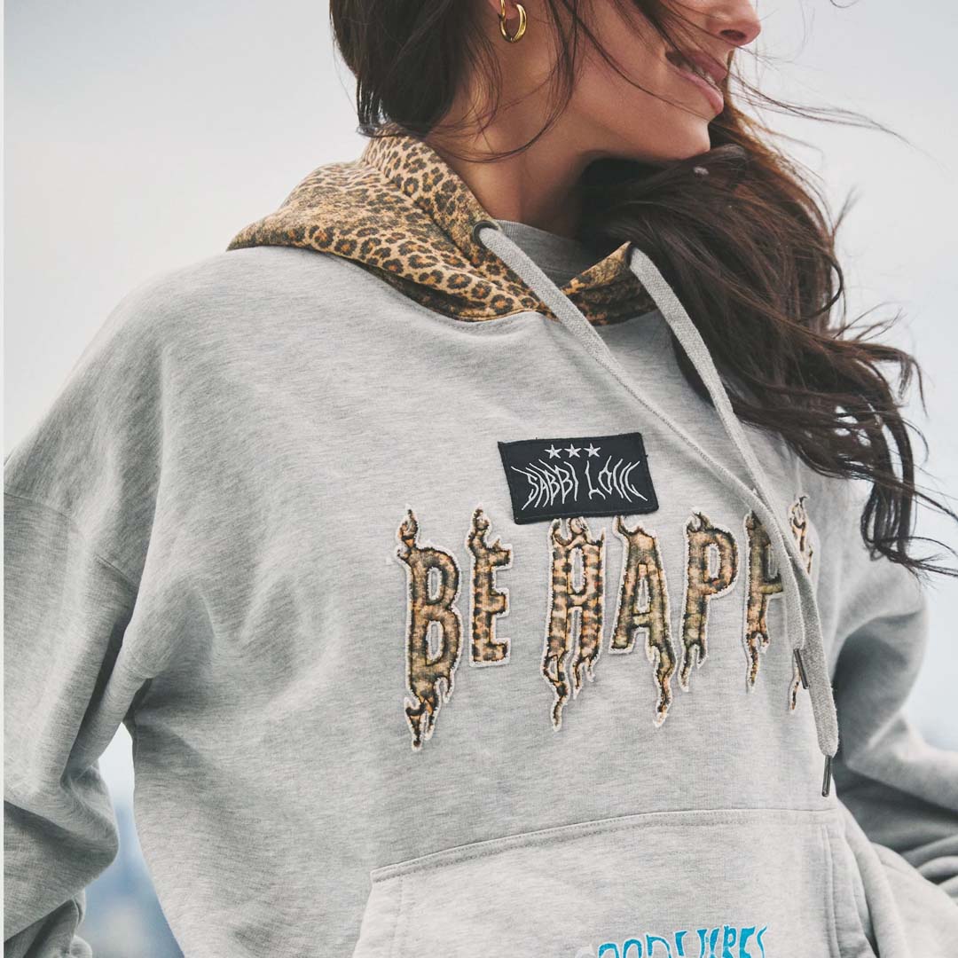 Be Happy Hoodie | Leopard