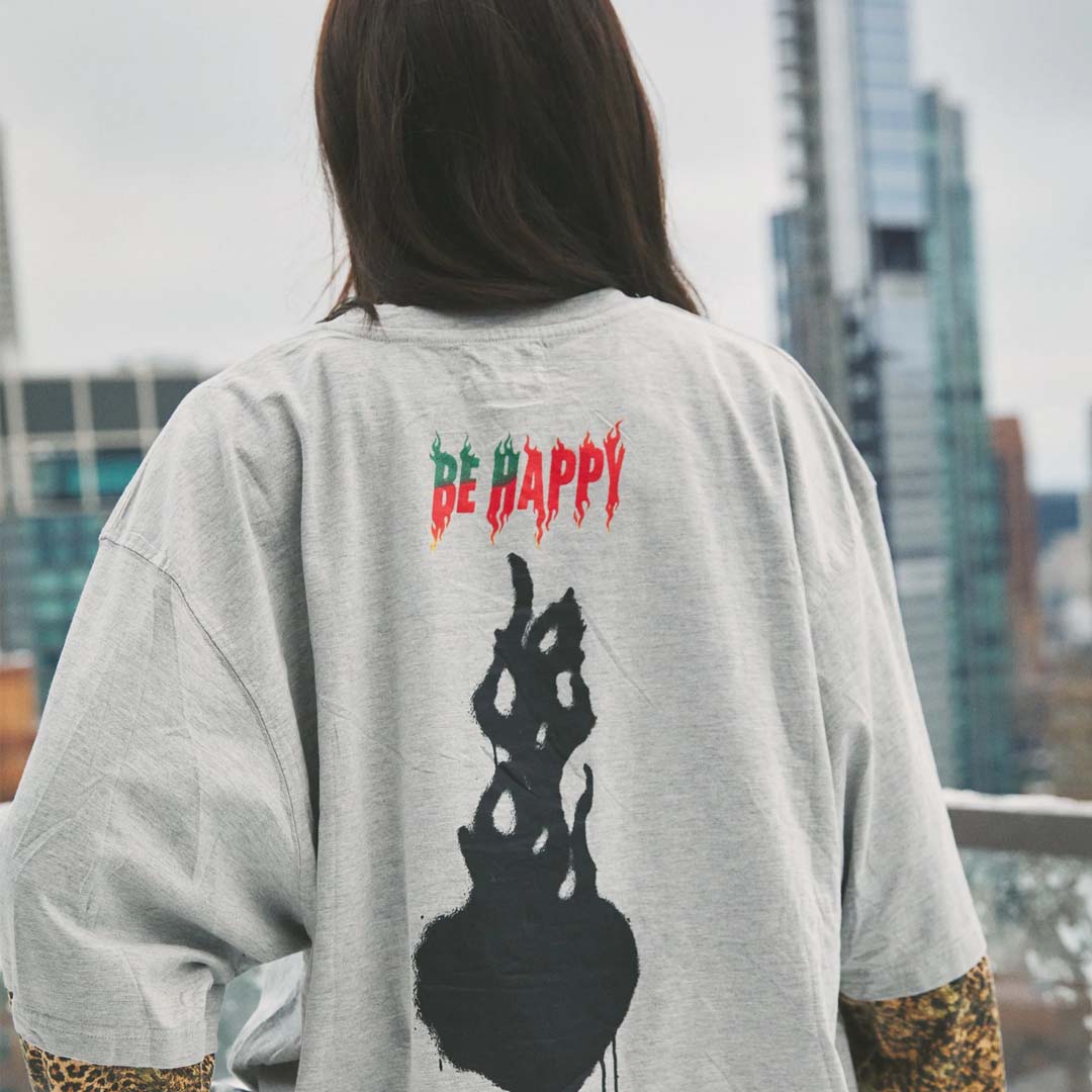 Be Happy Long Sleeve Tee | Leopard