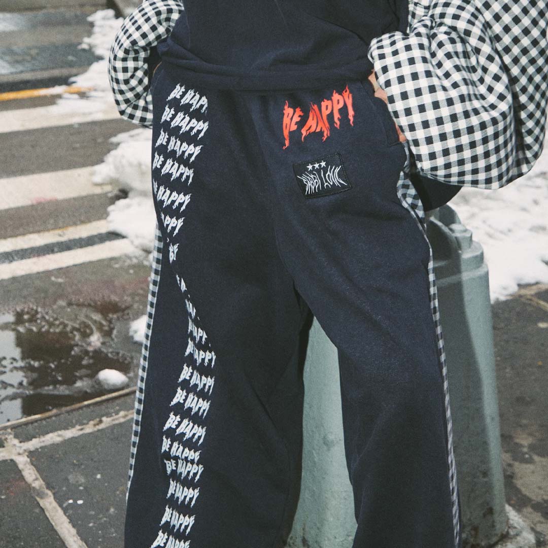 Be Happy Wide Leg Sweat Pants | Gingham