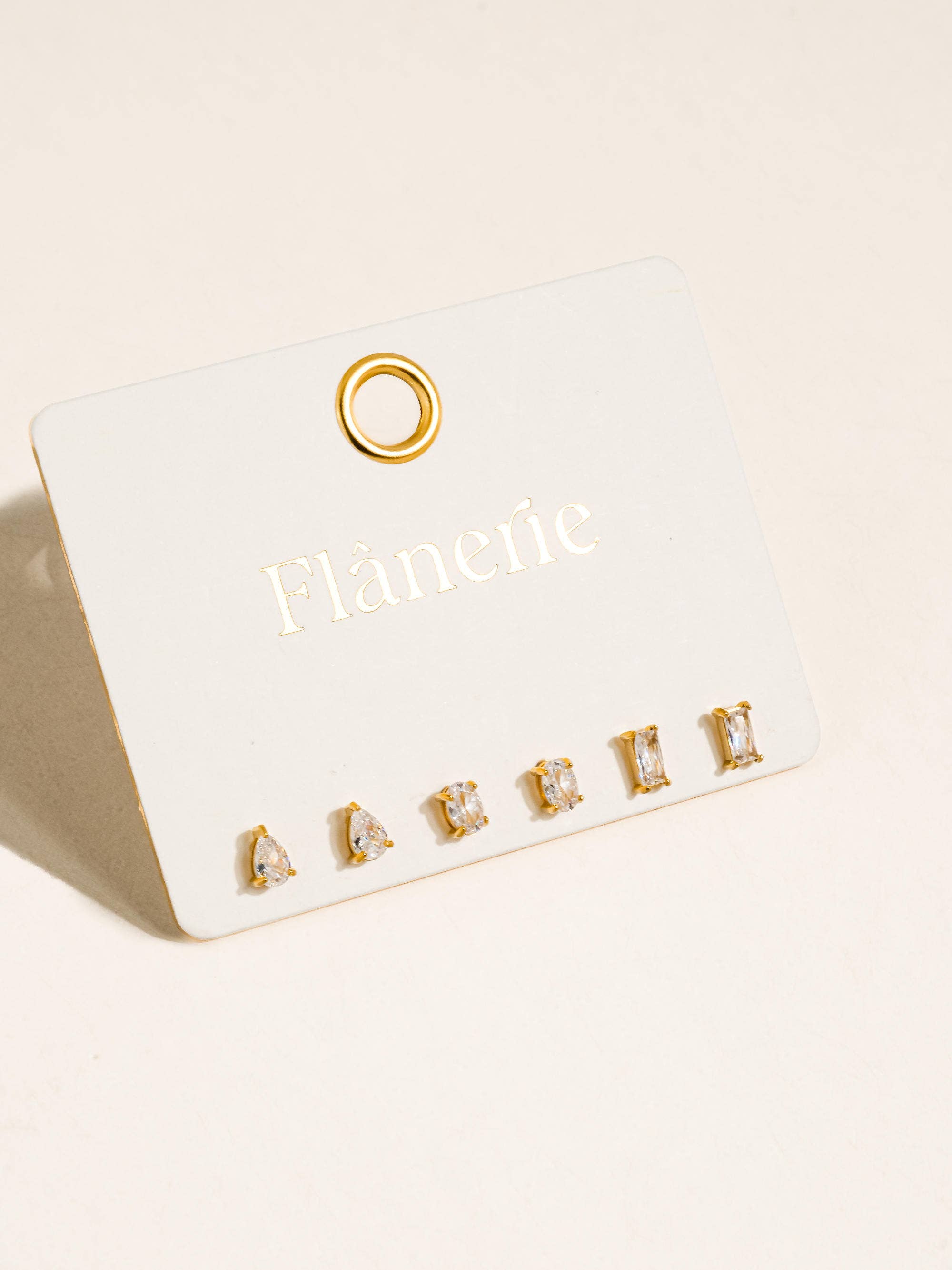 Pureté Pear & Oval CZ Stud Earrings Set | 18K Gold