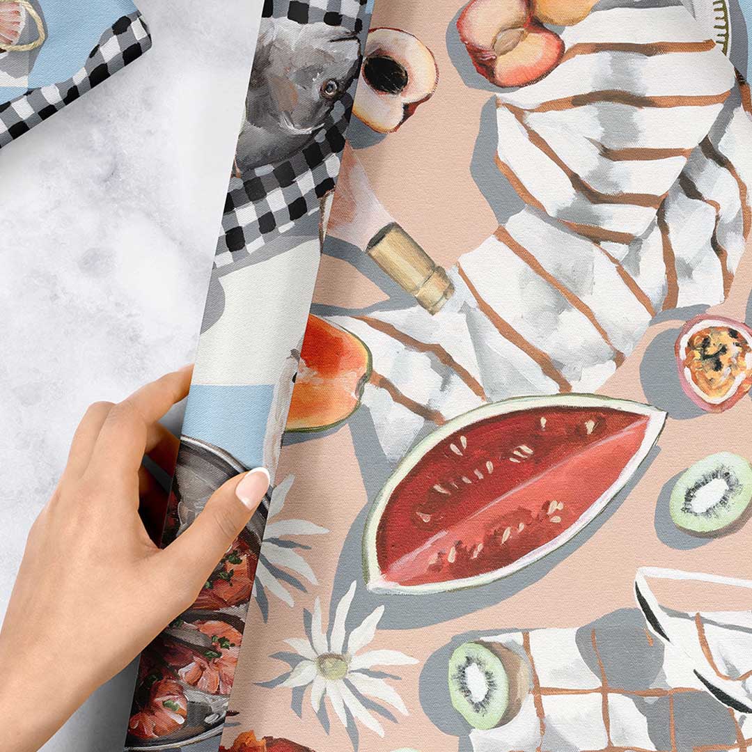 Christmas Gift Wrap Sheet | Summer Picnic + Crab & Squid