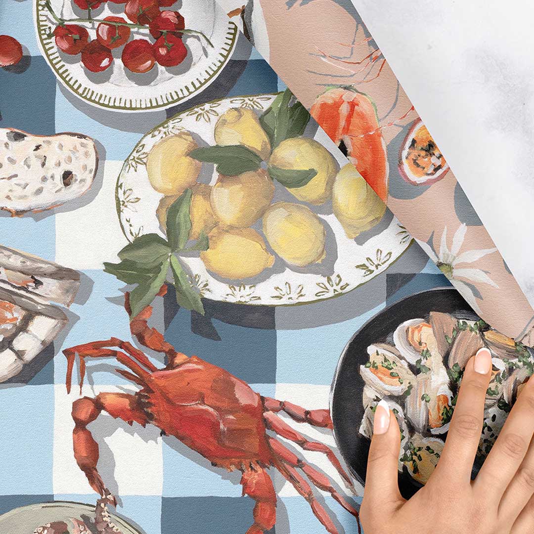 Christmas Gift Wrap Sheet | Summer Picnic + Crab & Squid