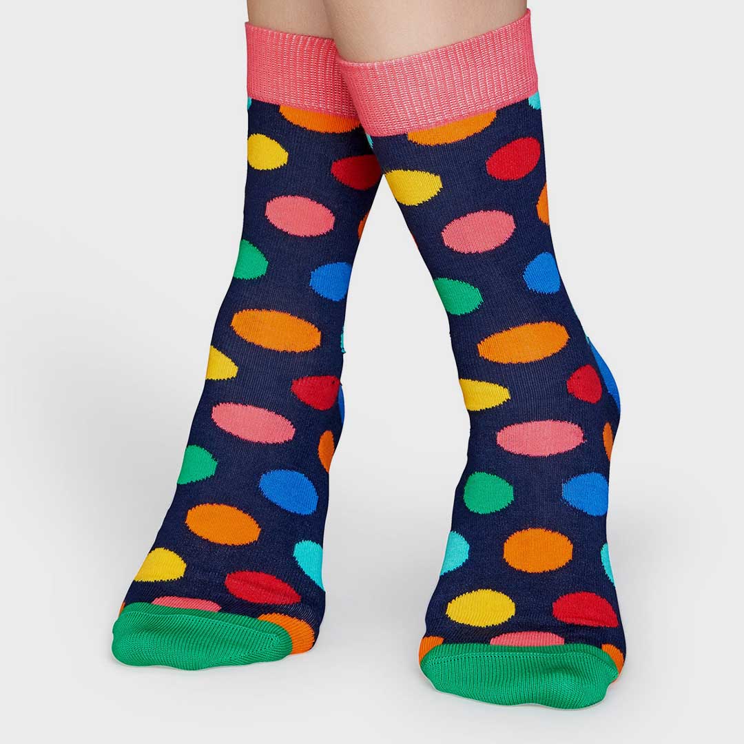 Big Dot Sock (6001) | Navy Green Pink