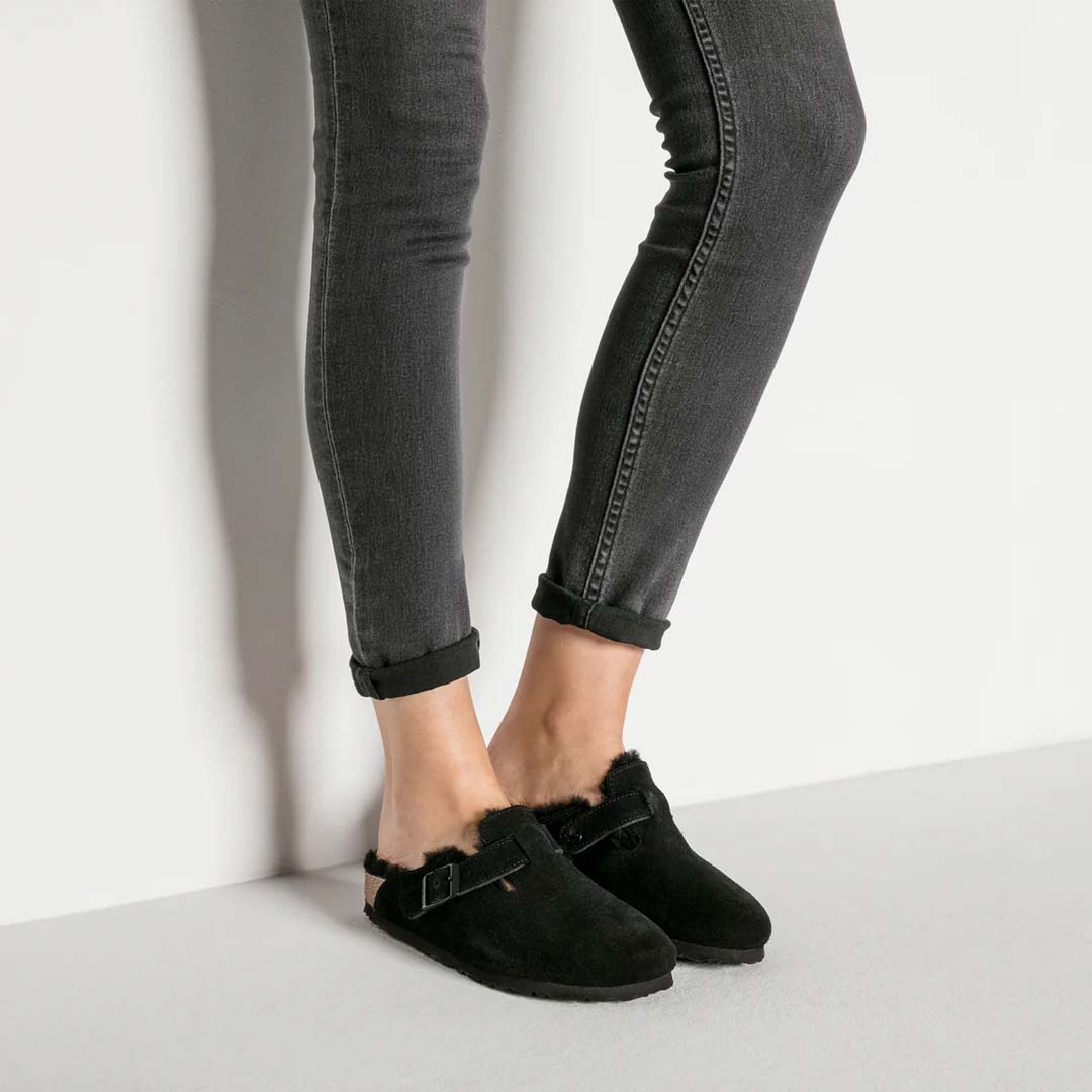 BOSTON | SHEARLING BLACK SUEDE LEATHER (Regular)
